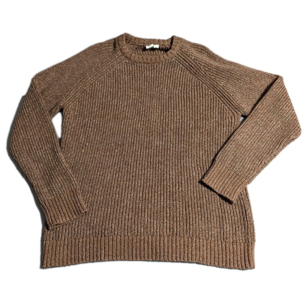 Tentree Rambler Sweater Mens M Brown Organic‎ Cotton Rib Knit Outdoor Pullover